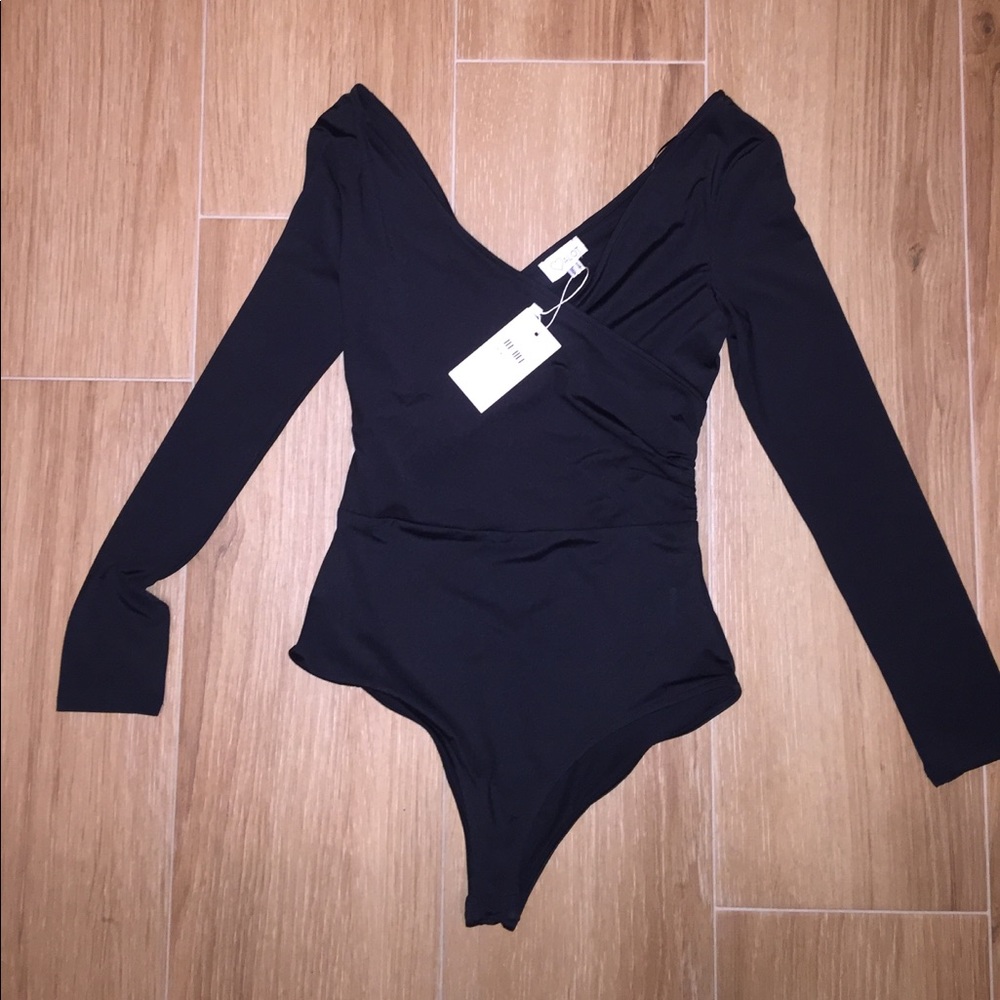 Black long sleeve body suit